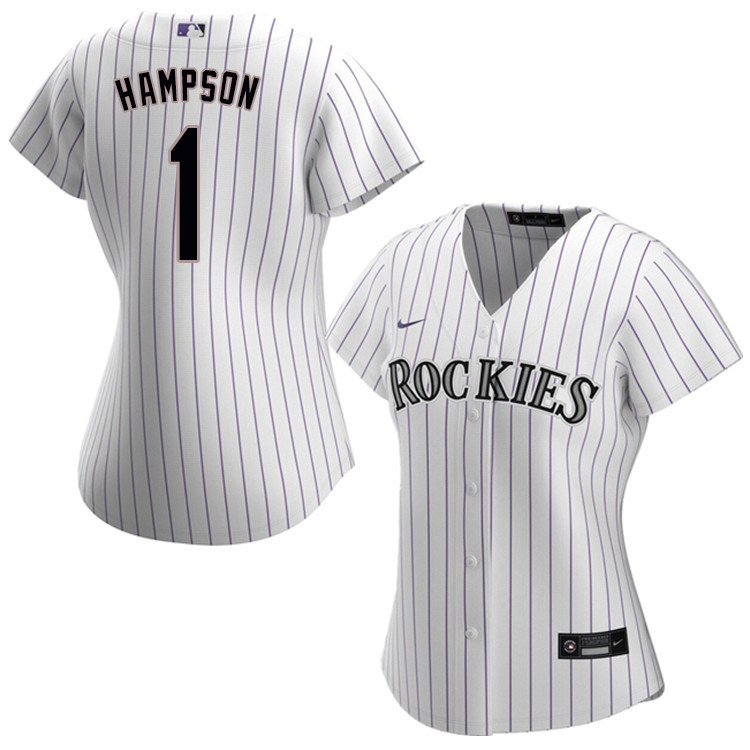 Nike Women #1 Garrett Hampson Colorado Rockies Baseball Jerseys Sale-White